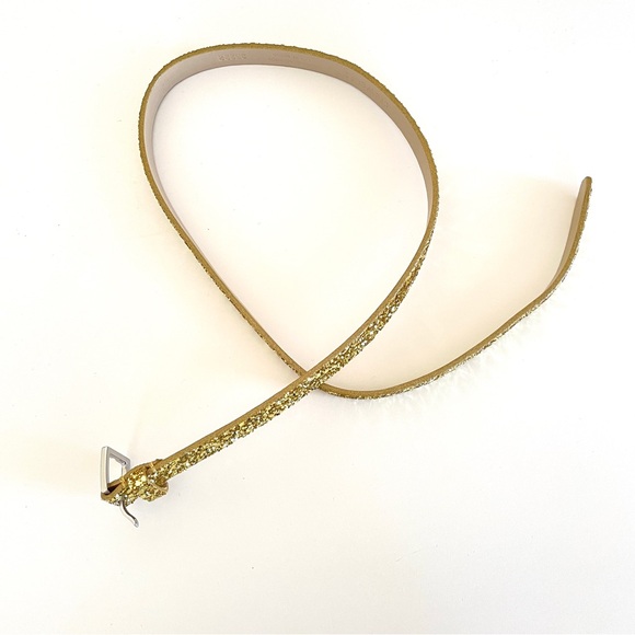 New Crewcuts J Crew Girls Leather Gold Glister Belt - Picture 2 of 5